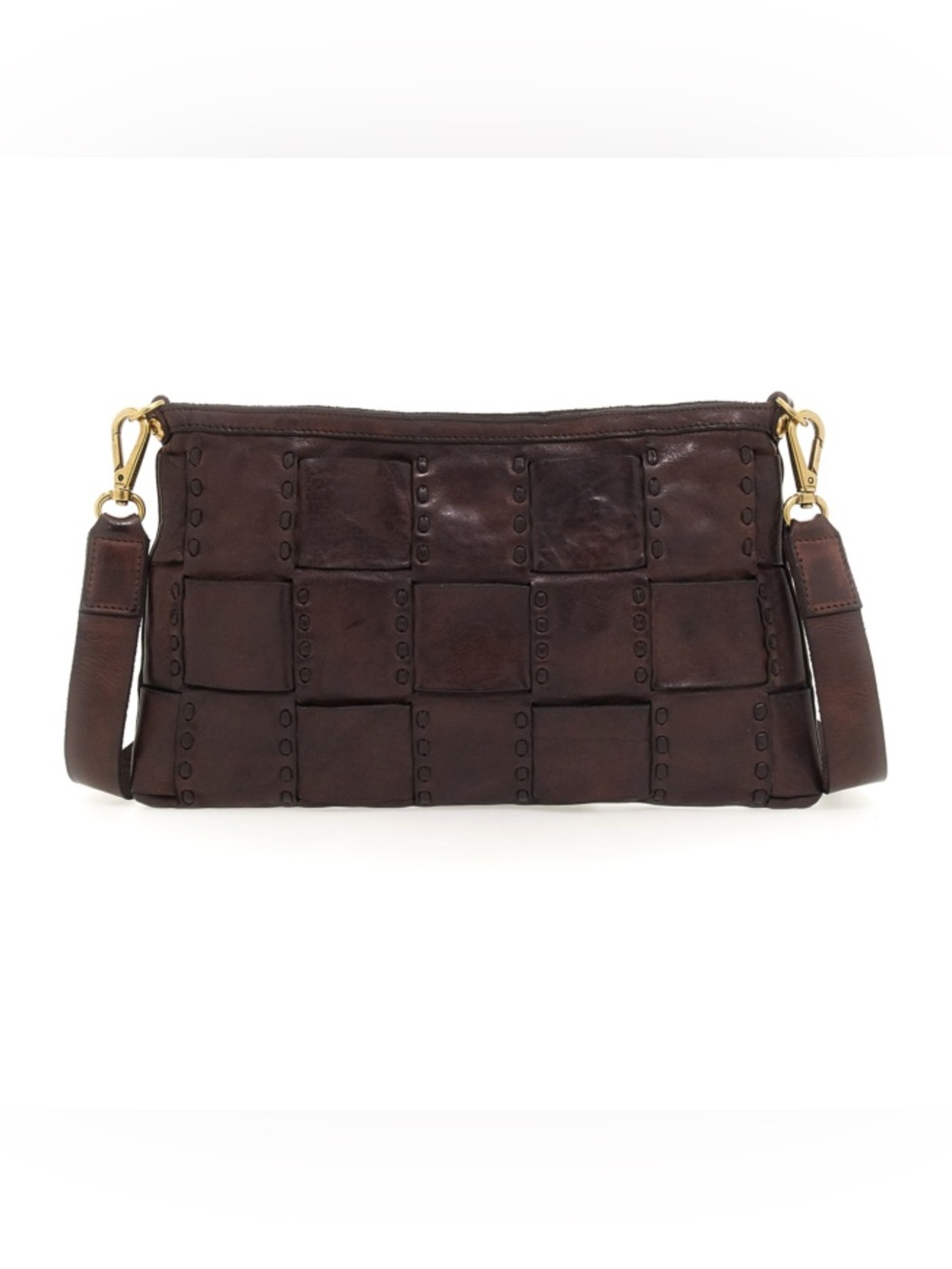 Campomaggi Crossbody bag "Edera" in dark brown woven leather - Picture 3 of 12